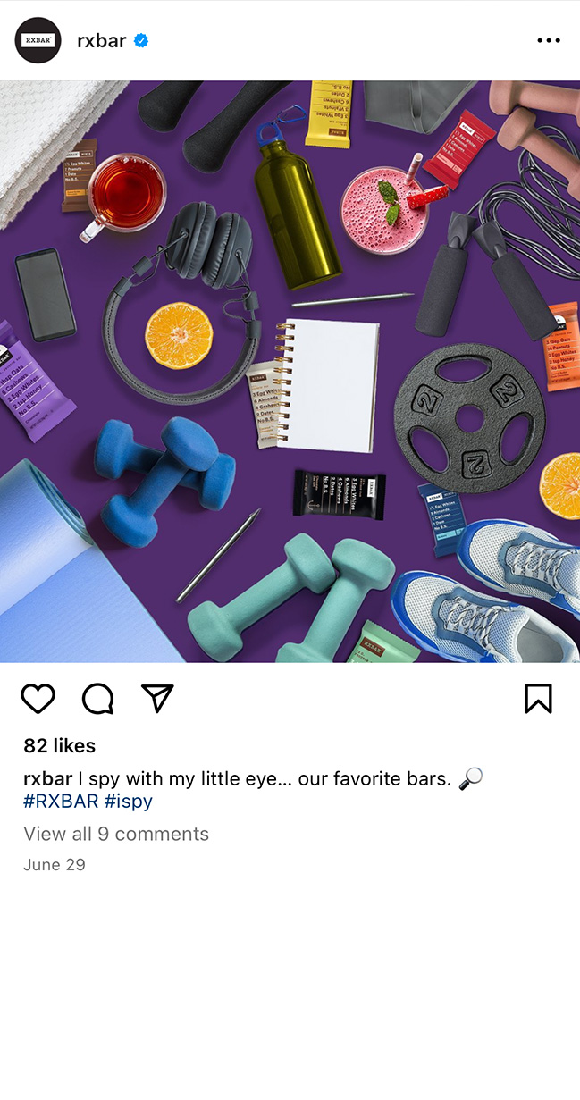 Miscellaneous workout gear scattered on a purple background.